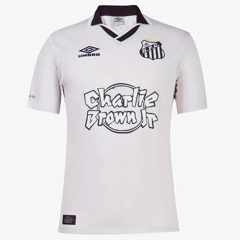 Camisa Santos Charlie Brom JR 22/23 - Umbro Torcedor Masculina - Preto e Branco