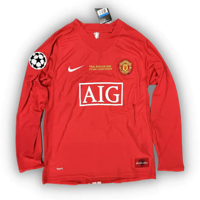 Camisa Manchester United Manga Longa Retrô  2007/08 Titular